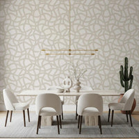 Interwoven Soft Cream Curves Wallpaper⁠