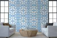 Minimalist Blue Circle Grid Wallpaper⁠