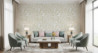 Organic Muted Leaf Silhouette Wallpaper⁠