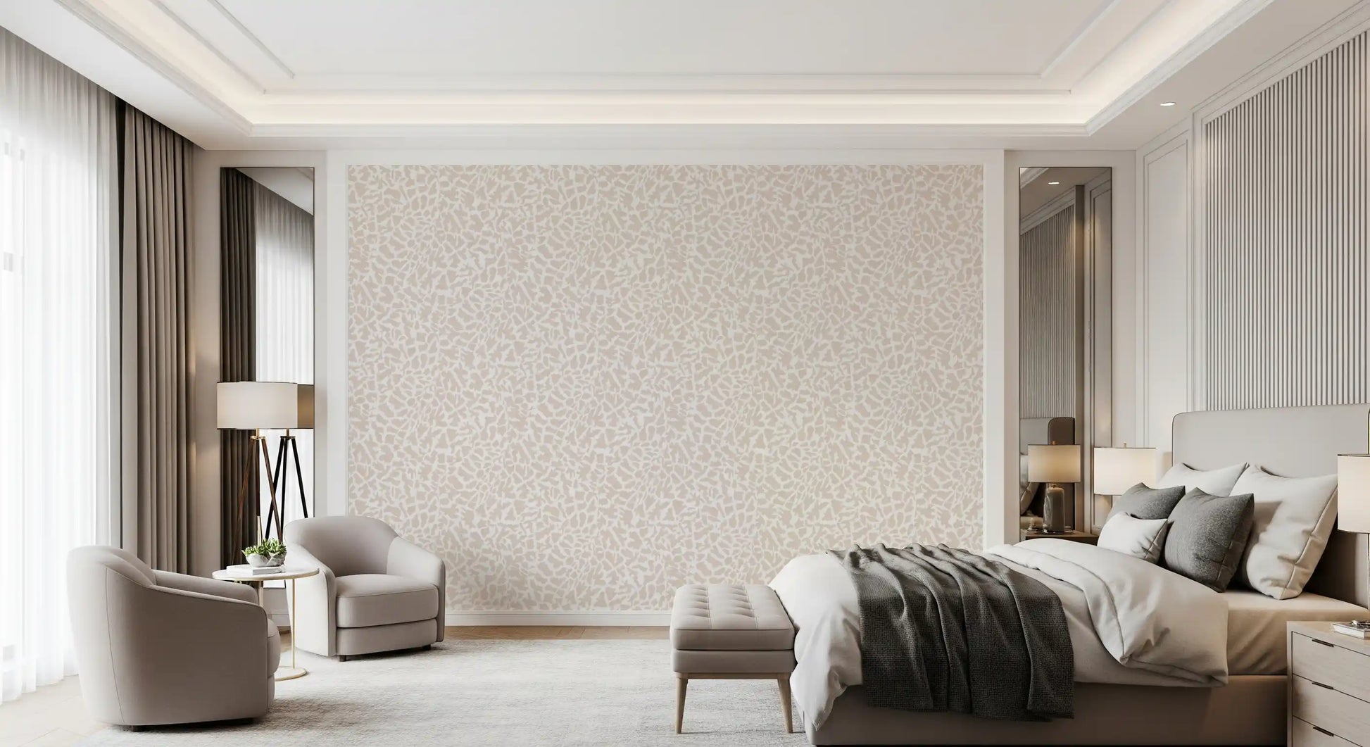 Soft Tonal Zebra Skin Pattern Wallpaper⁠