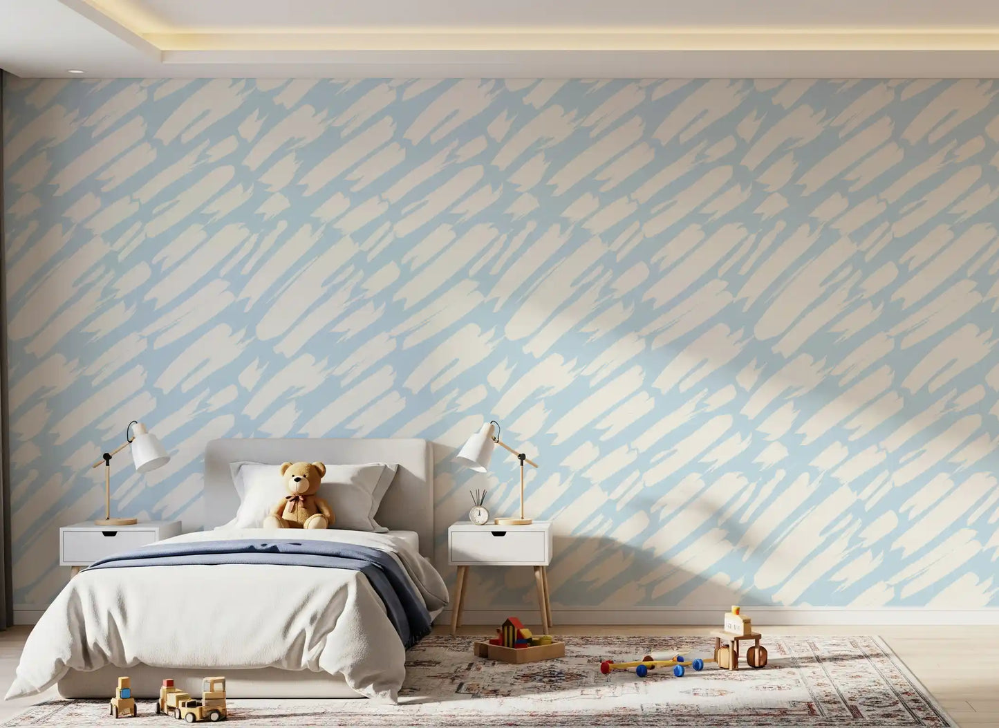 Soft Azure Brushstroke Motion Wallpaper⁠