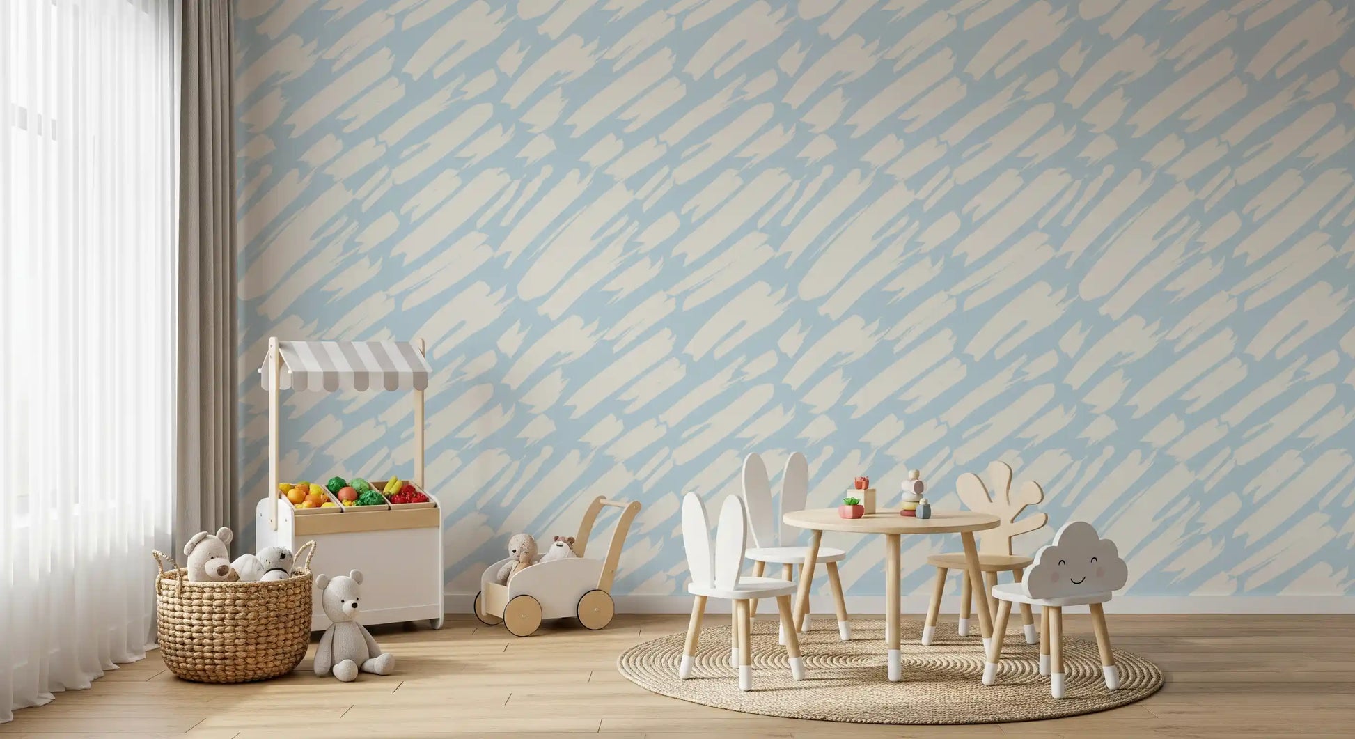 Soft Azure Brushstroke Motion Wallpaper⁠