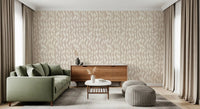 Cream Wavy Ribbon Pattern Wallpaper⁠