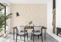 Cream Wavy Ribbon Pattern Wallpaper⁠