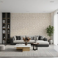 Cream Wavy Ribbon Pattern Wallpaper⁠