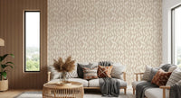 Cream Wavy Ribbon Pattern Wallpaper⁠