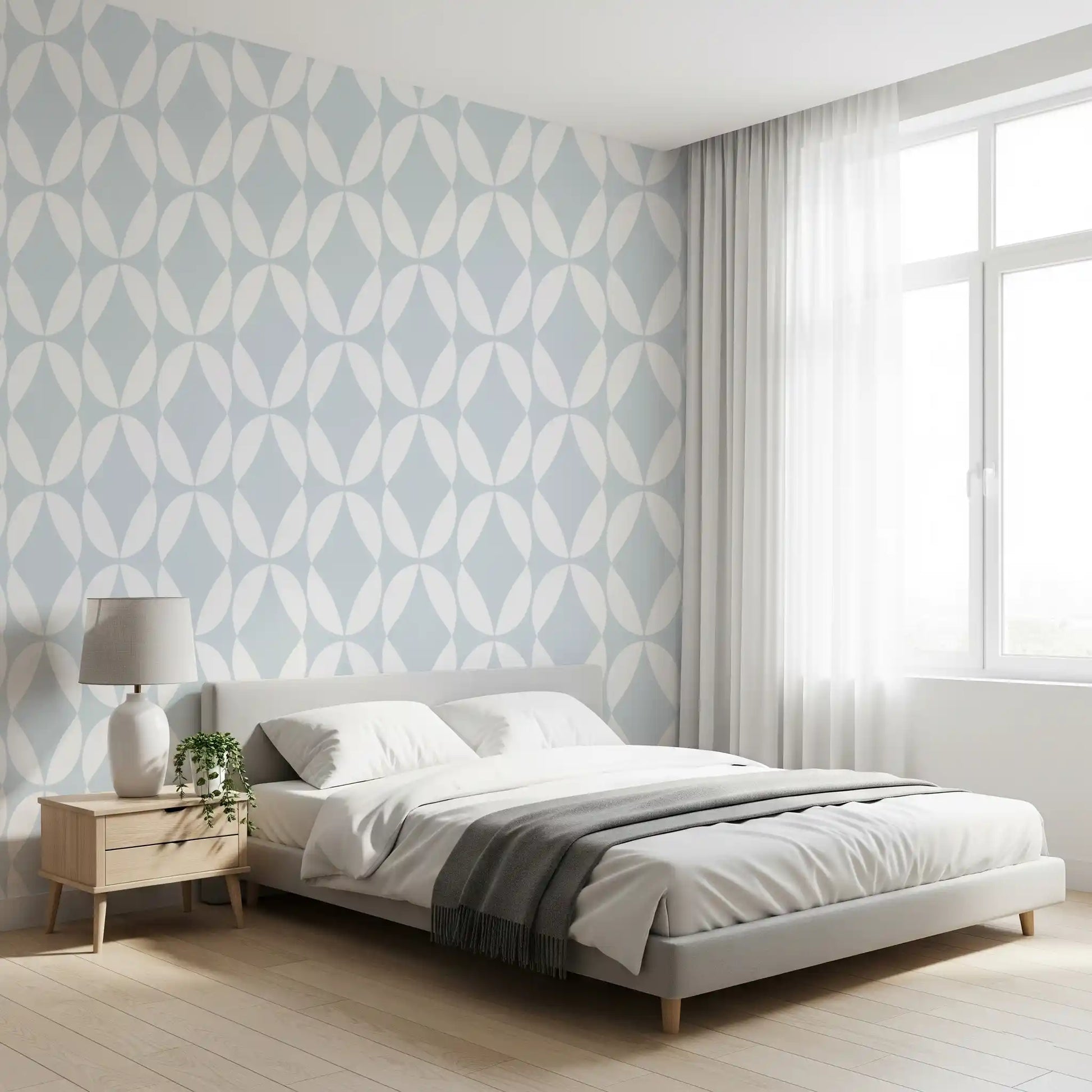 Nordic Curves Linear Repeat Wallpaper⁠
