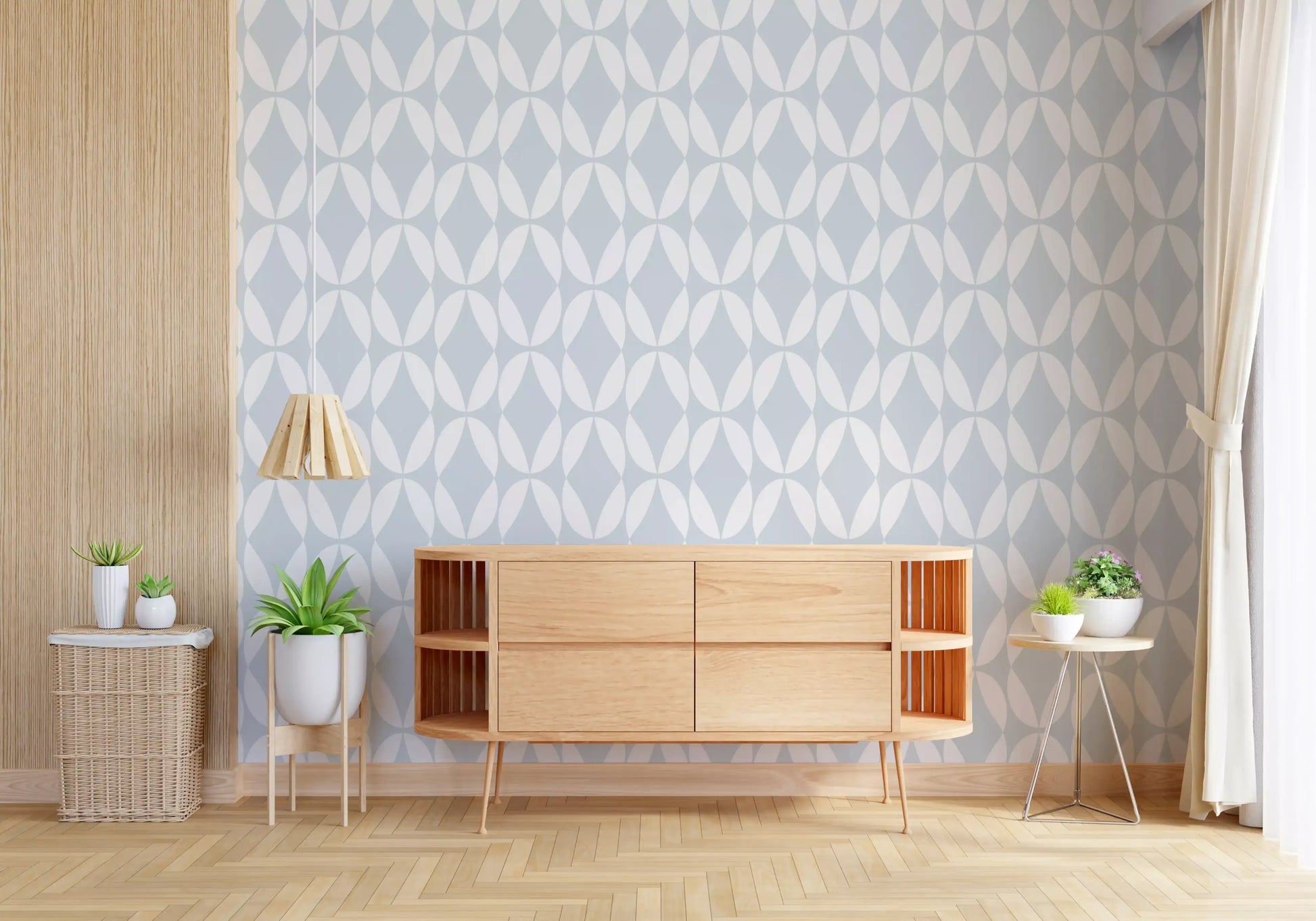 Nordic Curves Linear Repeat Wallpaper⁠