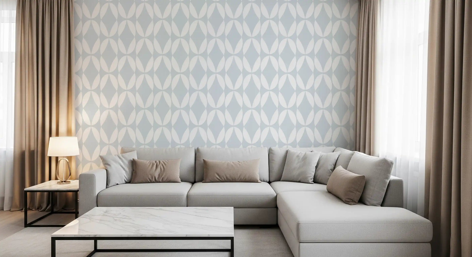 Nordic Curves Linear Repeat Wallpaper⁠