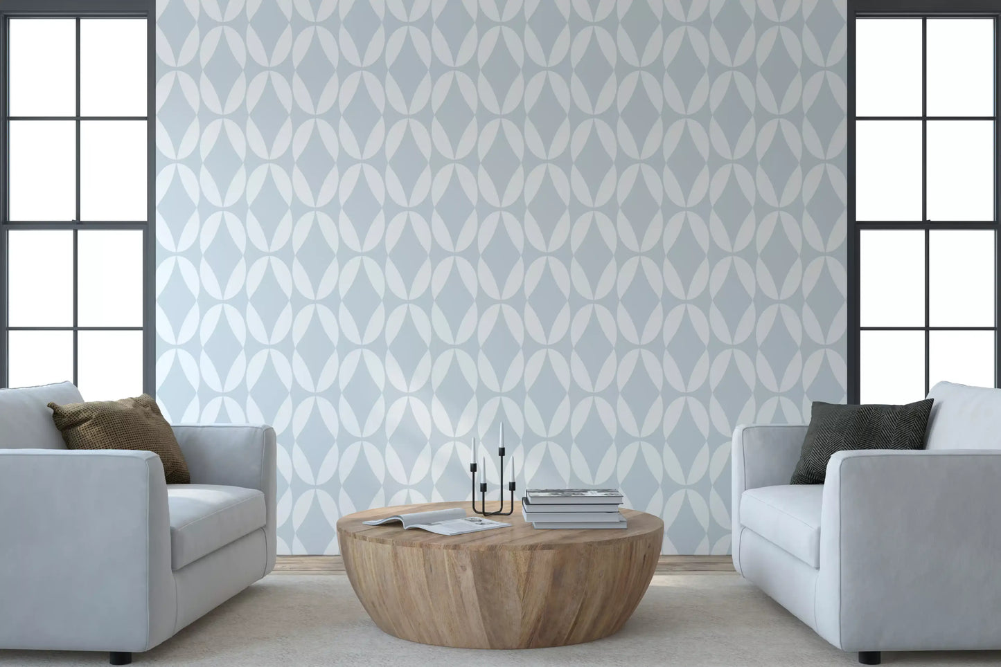 Nordic Curves Linear Repeat Wallpaper⁠