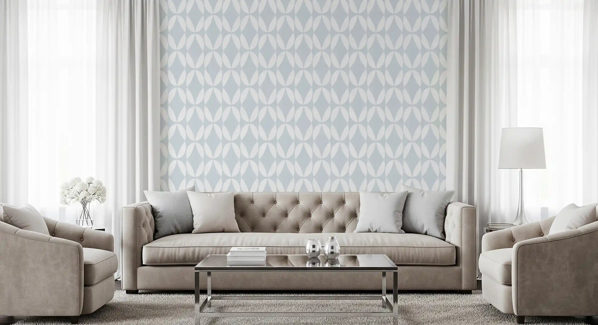 Nordic Curves Linear Repeat Wallpaper⁠