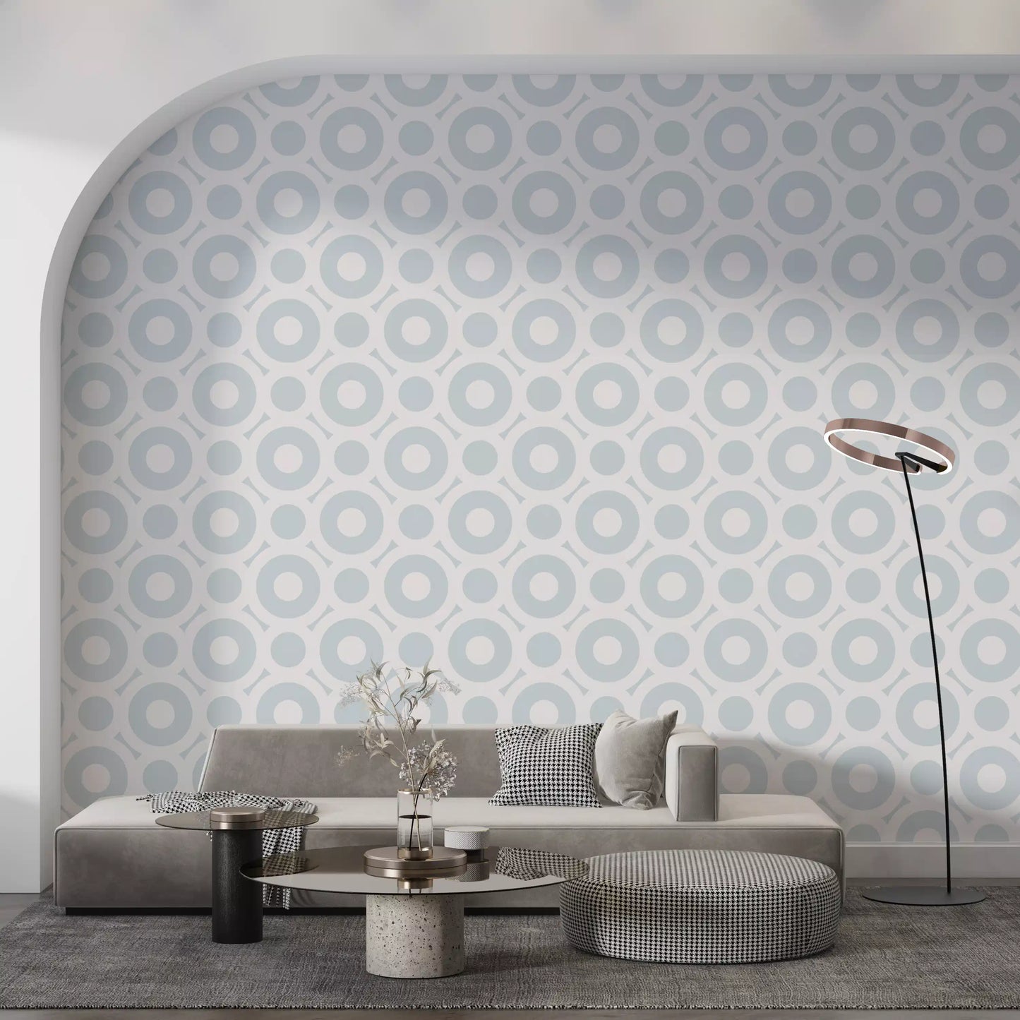 Contemporary Airy Circles Graphic Print Wallpaper⁠