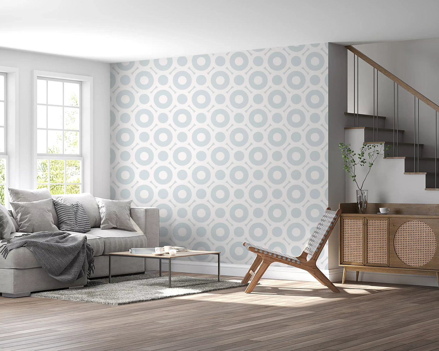 Contemporary Airy Circles Graphic Print Wallpaper⁠