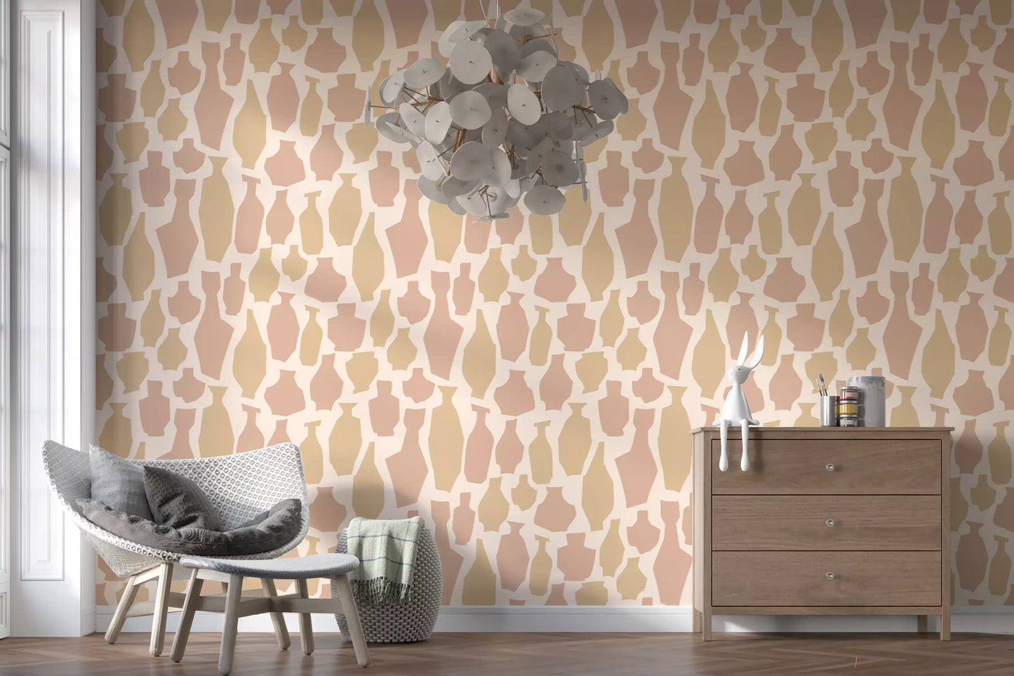 Abstract Vase Ceramic Motif Wallpaper⁠