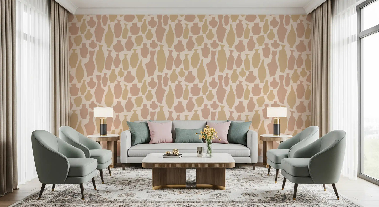 Abstract Vase Ceramic Motif Wallpaper⁠