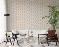 Beige Zigzag Line Pattern Wallpaper⁠
