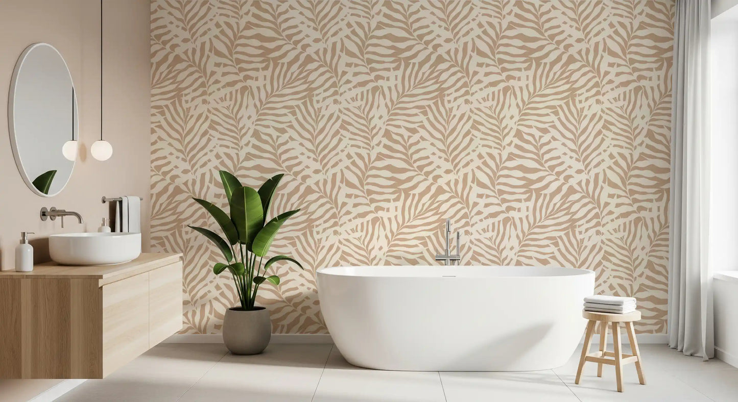 Minimalist Botanical Palm Leaves Wallpaper⁠