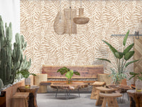 Minimalist Botanical Palm Leaves Wallpaper⁠