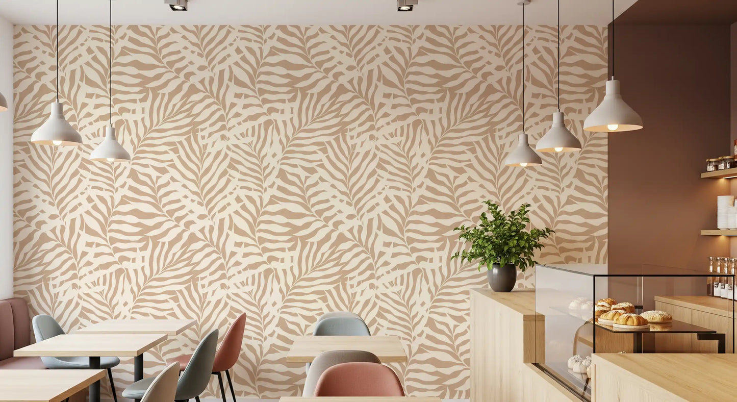 Minimalist Botanical Palm Leaves Wallpaper⁠