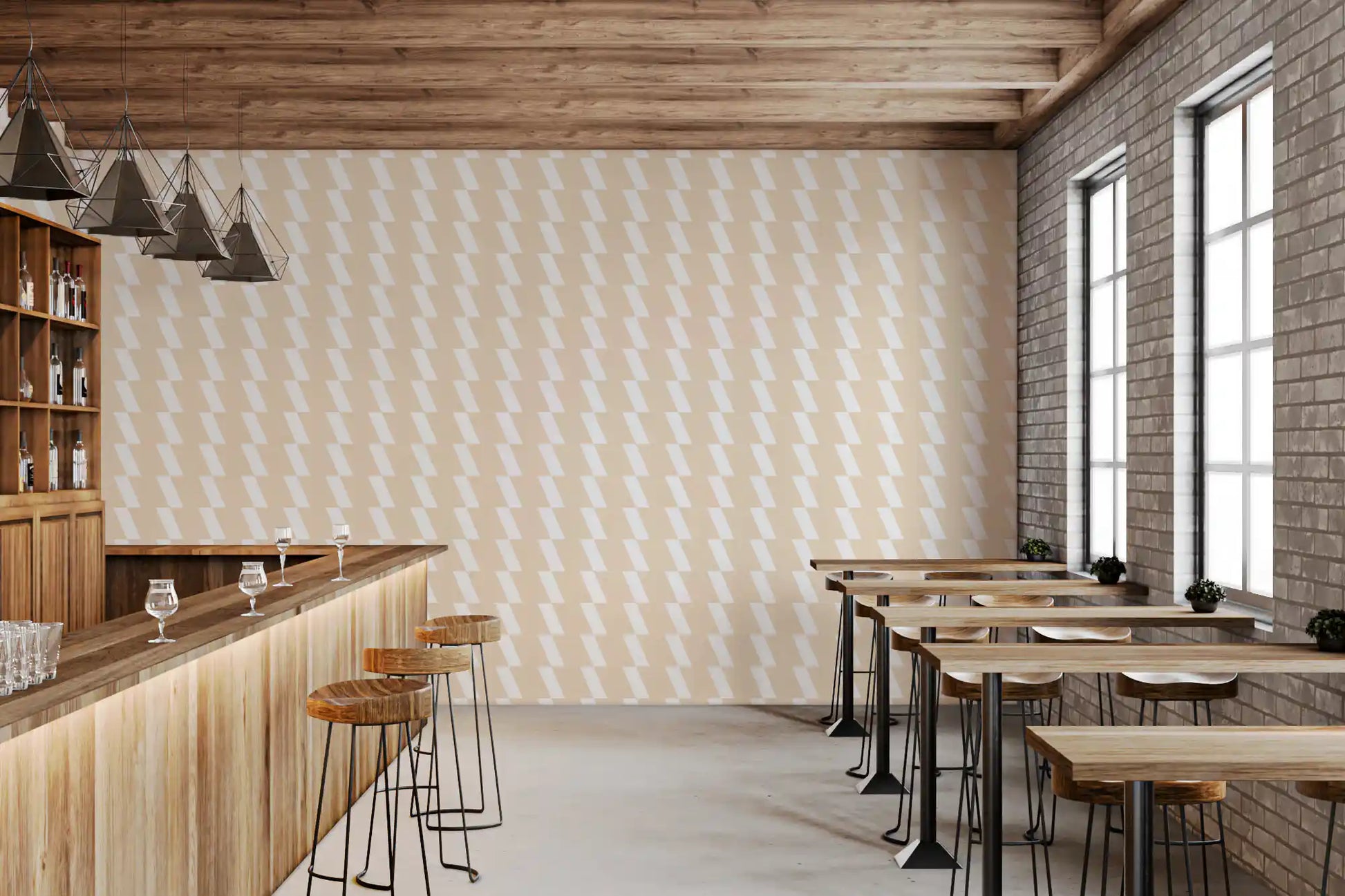 Abstract Cream Diagonal Flow Wallpaper⁠