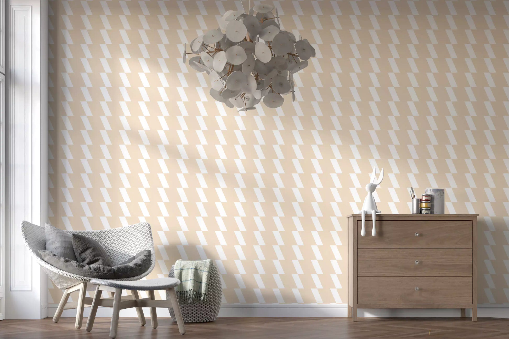 Abstract Cream Diagonal Flow Wallpaper⁠