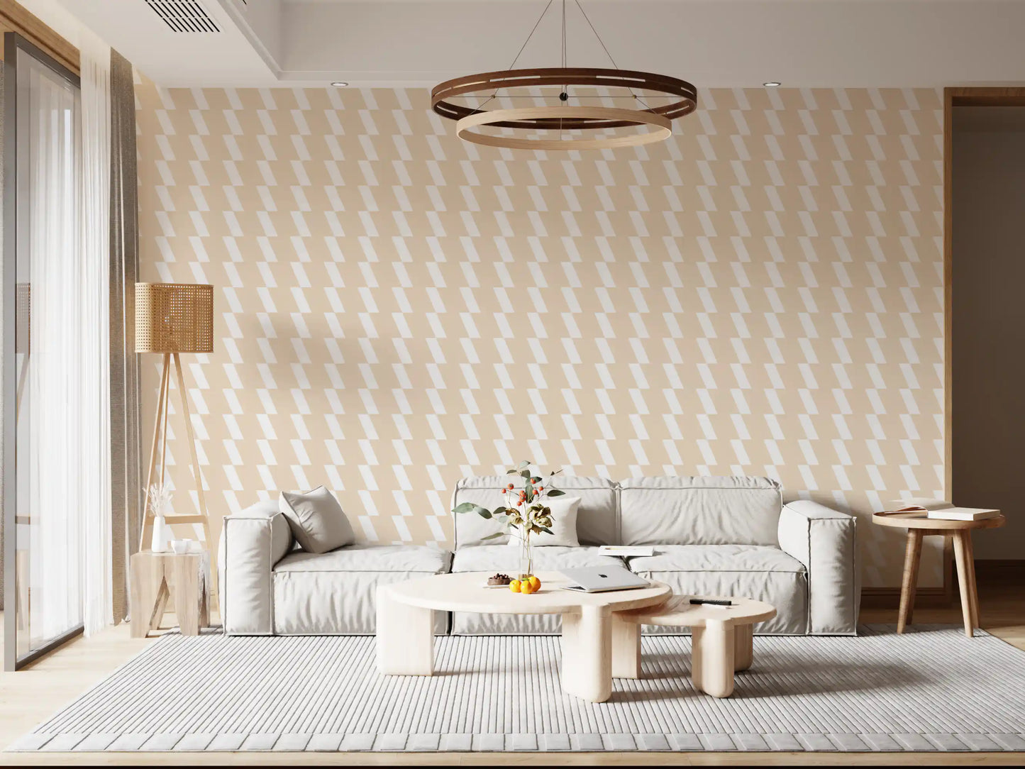 Abstract Cream Diagonal Flow Wallpaper⁠