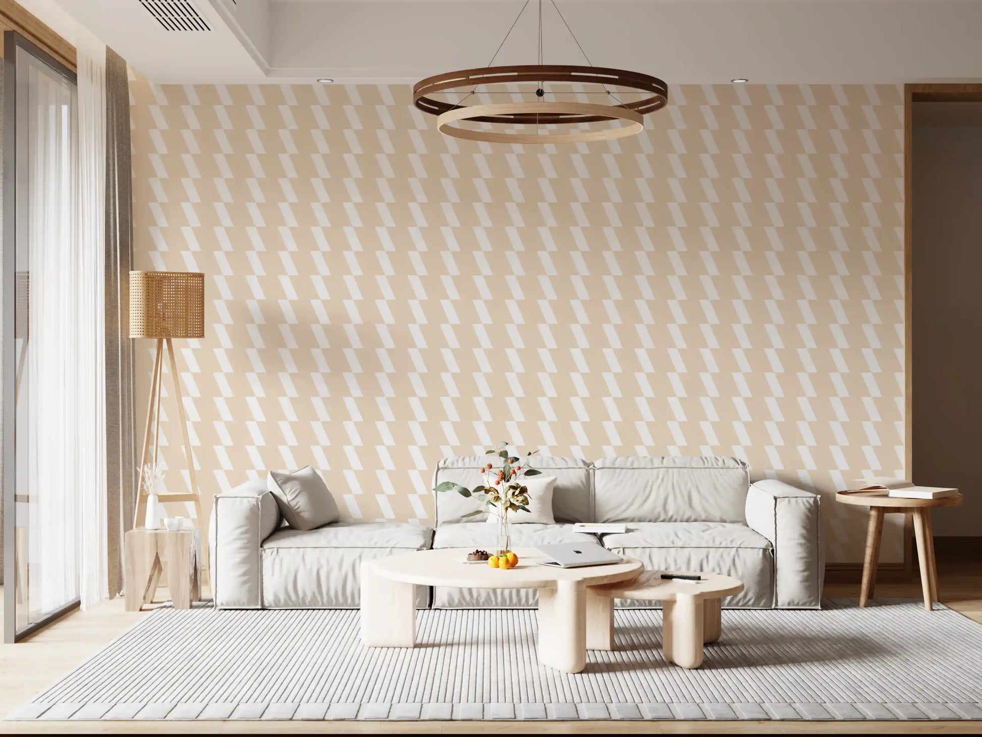 Abstract Cream Diagonal Flow Wallpaper⁠