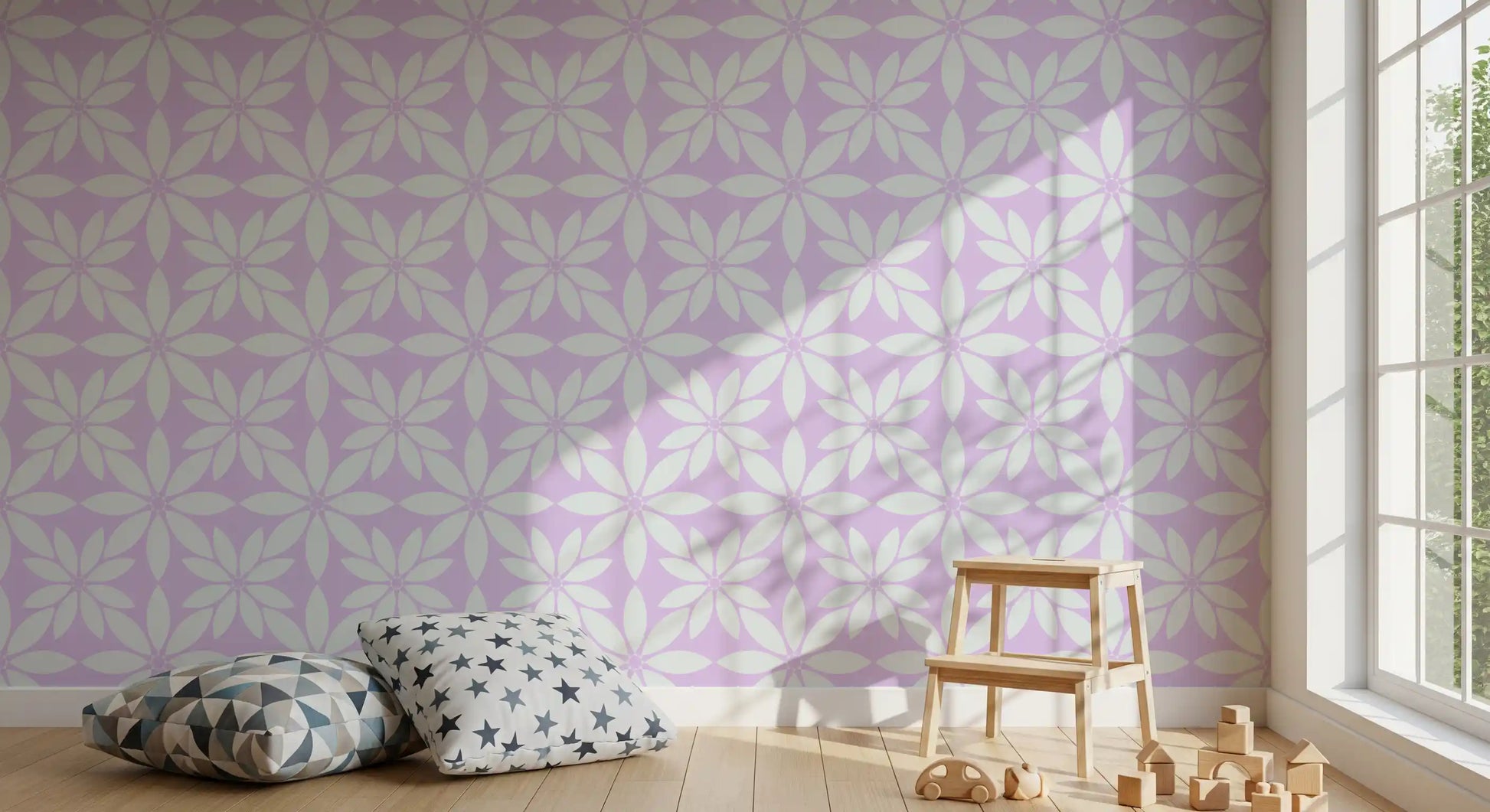Soft Lavender Petal Lattice Wallpaper⁠