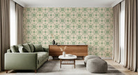 Sage Geometric Interlocking Squares Wallpaper⁠