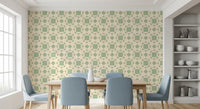 Sage Geometric Interlocking Squares Wallpaper⁠