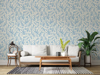 Abstract Seaweed Blue Pattern Wallpaper⁠