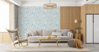 Abstract Seaweed Blue Pattern Wallpaper⁠