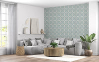 Soft Blue Tile Repeat Wallpaper⁠