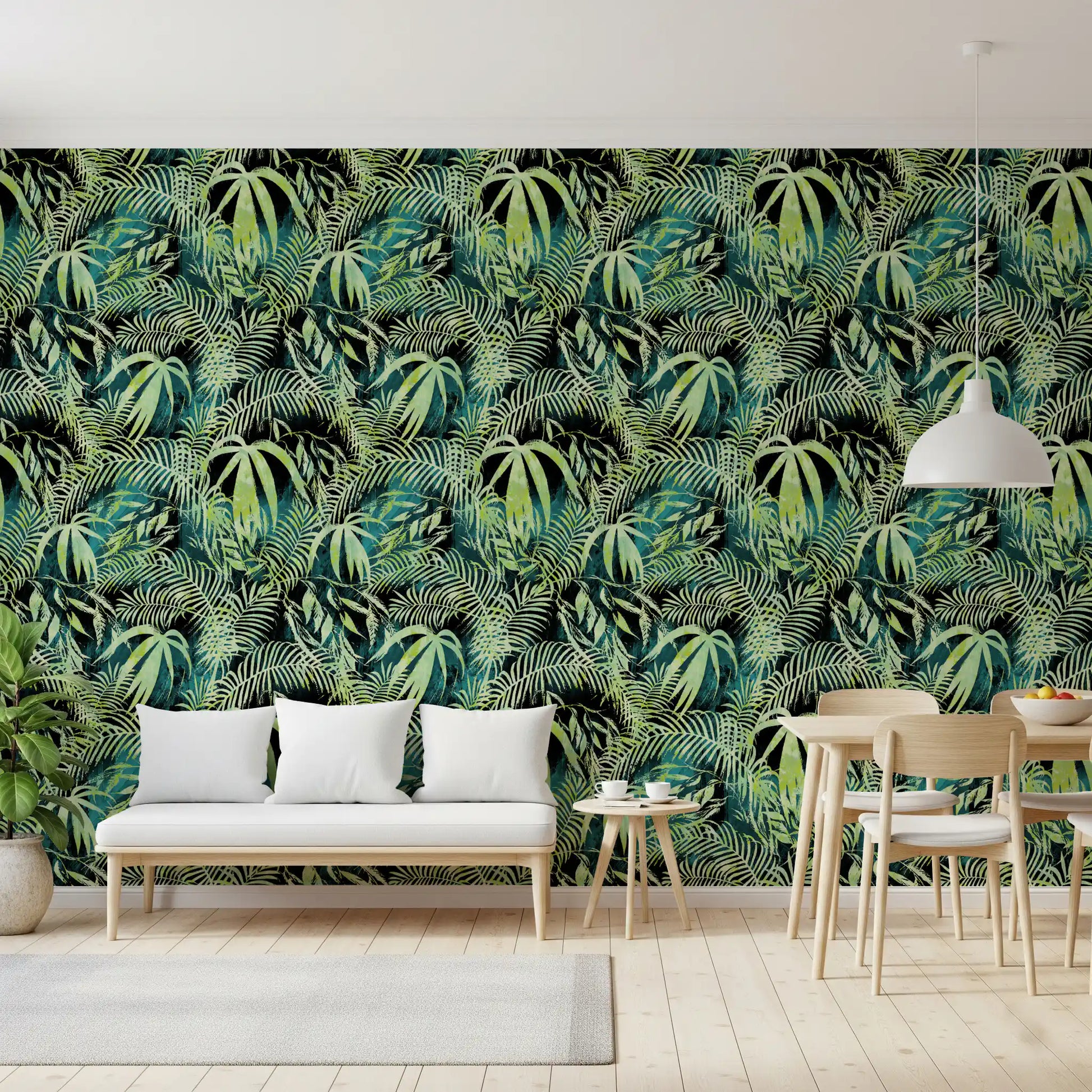 Abstract Tropical Palm Overlay Wallpaper⁠