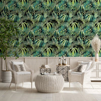 Abstract Tropical Palm Overlay Wallpaper⁠