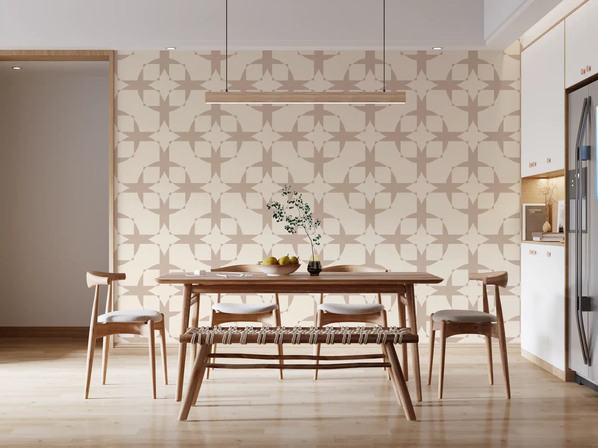 Geometric Intersection Cream Wallpaper⁠