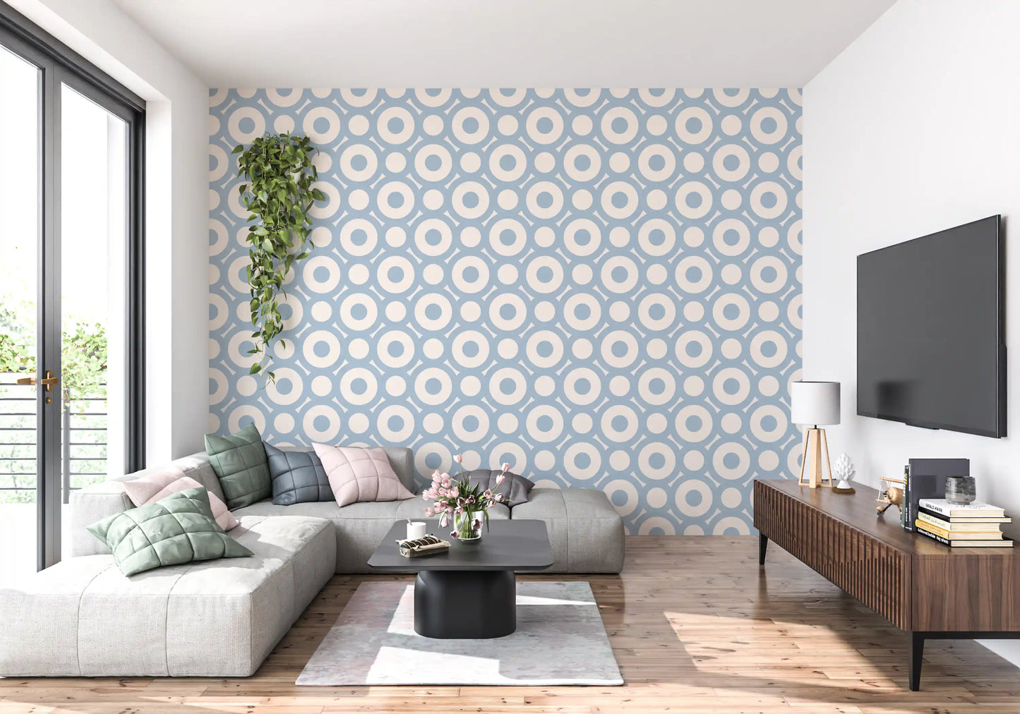 Geometric Circle Lattice Wallpaper⁠