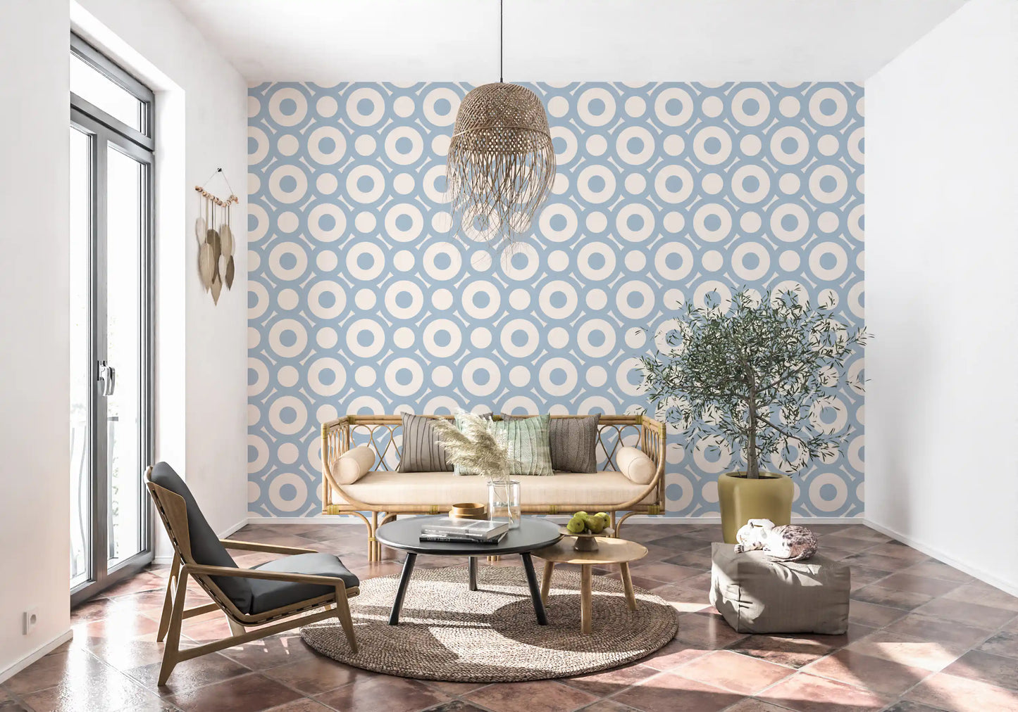 Geometric Circle Lattice Wallpaper⁠