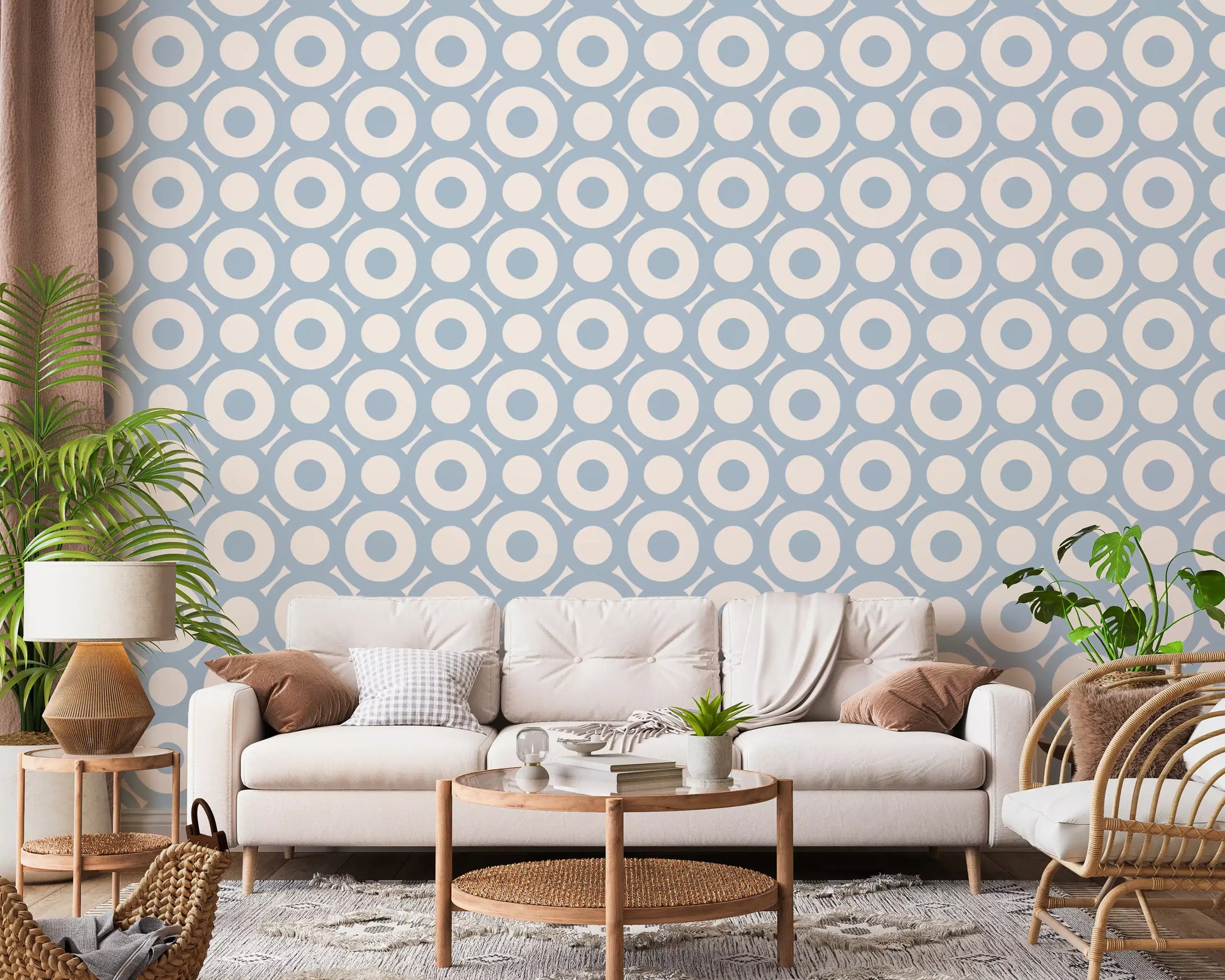 Geometric Circle Lattice Wallpaper⁠