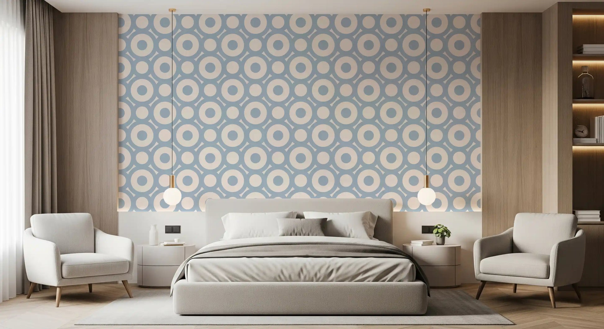 Geometric Circle Lattice Wallpaper⁠