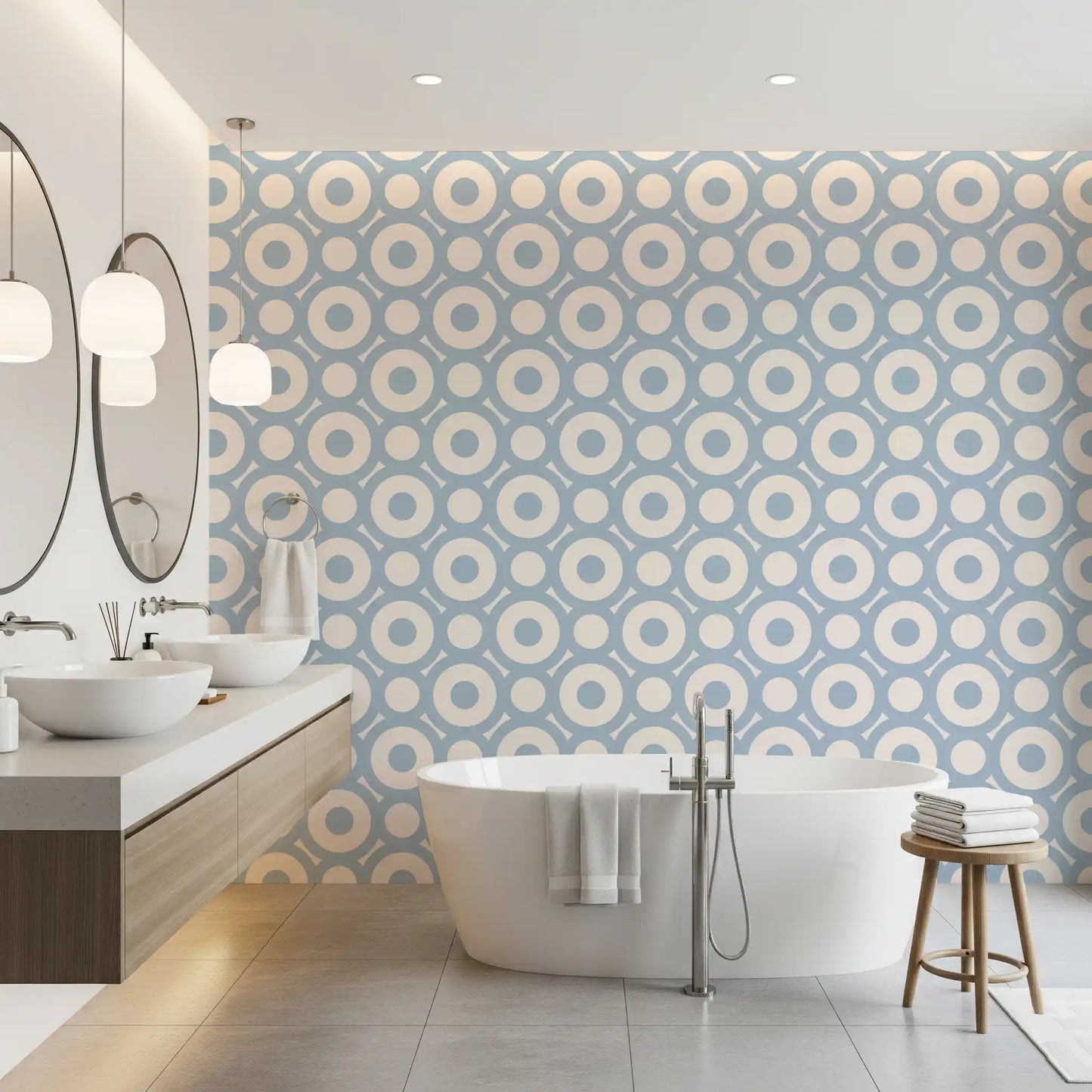 Geometric Circle Lattice Wallpaper⁠