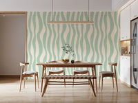 Soft Flowing Sage Linear Pattern Wallpaper⁠