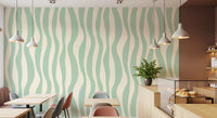 Soft Flowing Sage Linear Pattern Wallpaper⁠