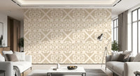Minimalist Beige Geometric Lattice Wallpaper⁠