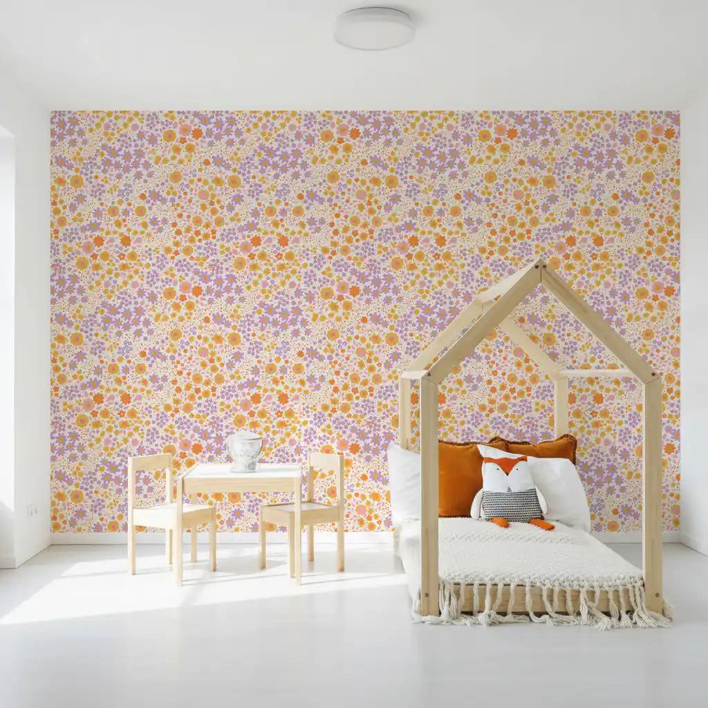 Boho Wildflower Meadow Hues Wallpaper⁠