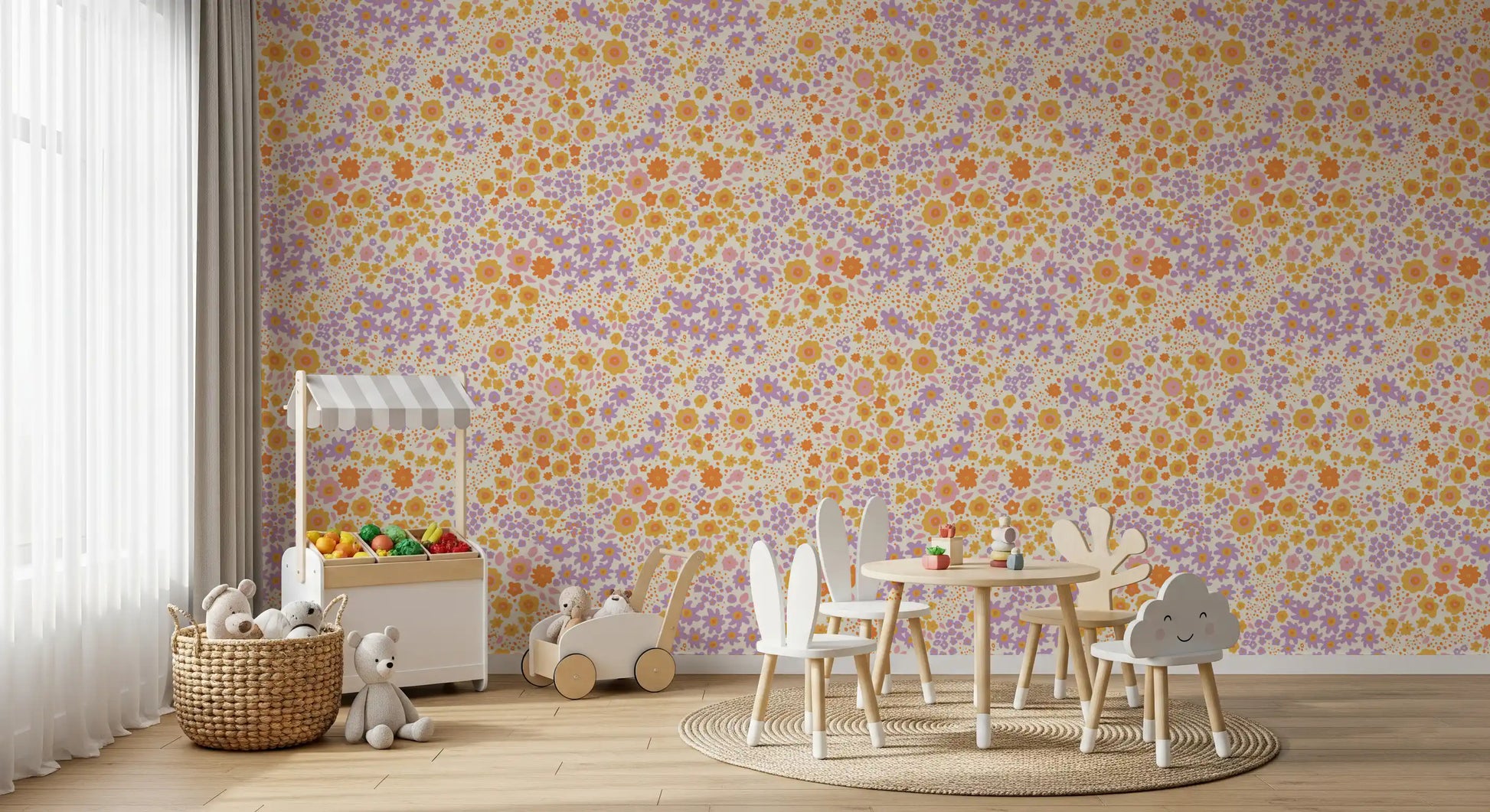 Boho Wildflower Meadow Hues Wallpaper⁠