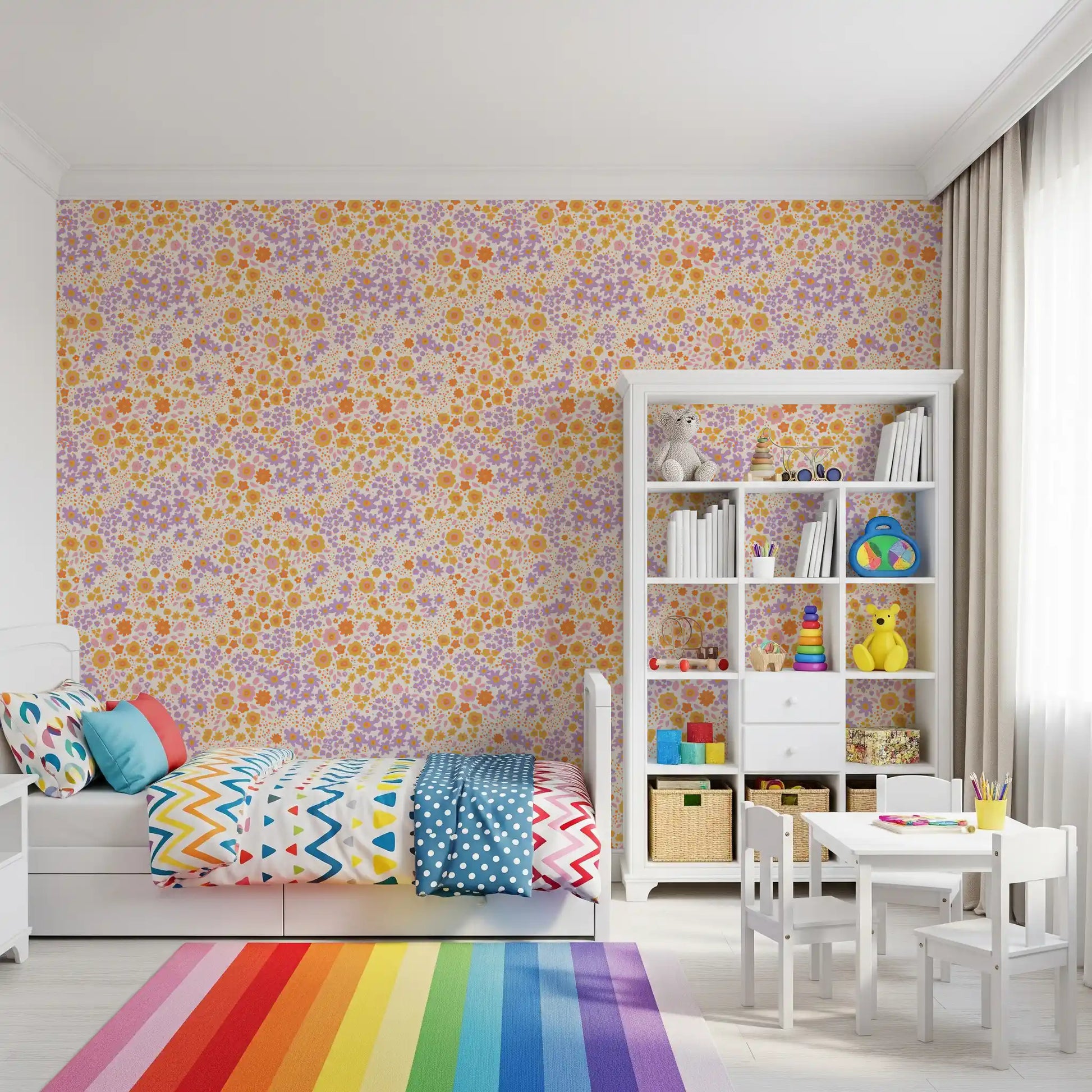 Boho Wildflower Meadow Hues Wallpaper⁠