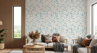 Soft Blue Floral Silhouette Wallpaper⁠