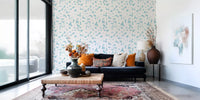 Soft Blue Floral Silhouette Wallpaper⁠