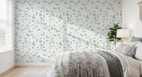 Soft Blue Floral Silhouette Wallpaper⁠